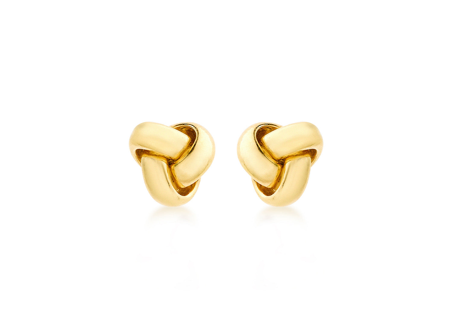 9K Yellow Gold 8mm Knot Stud Earrings
