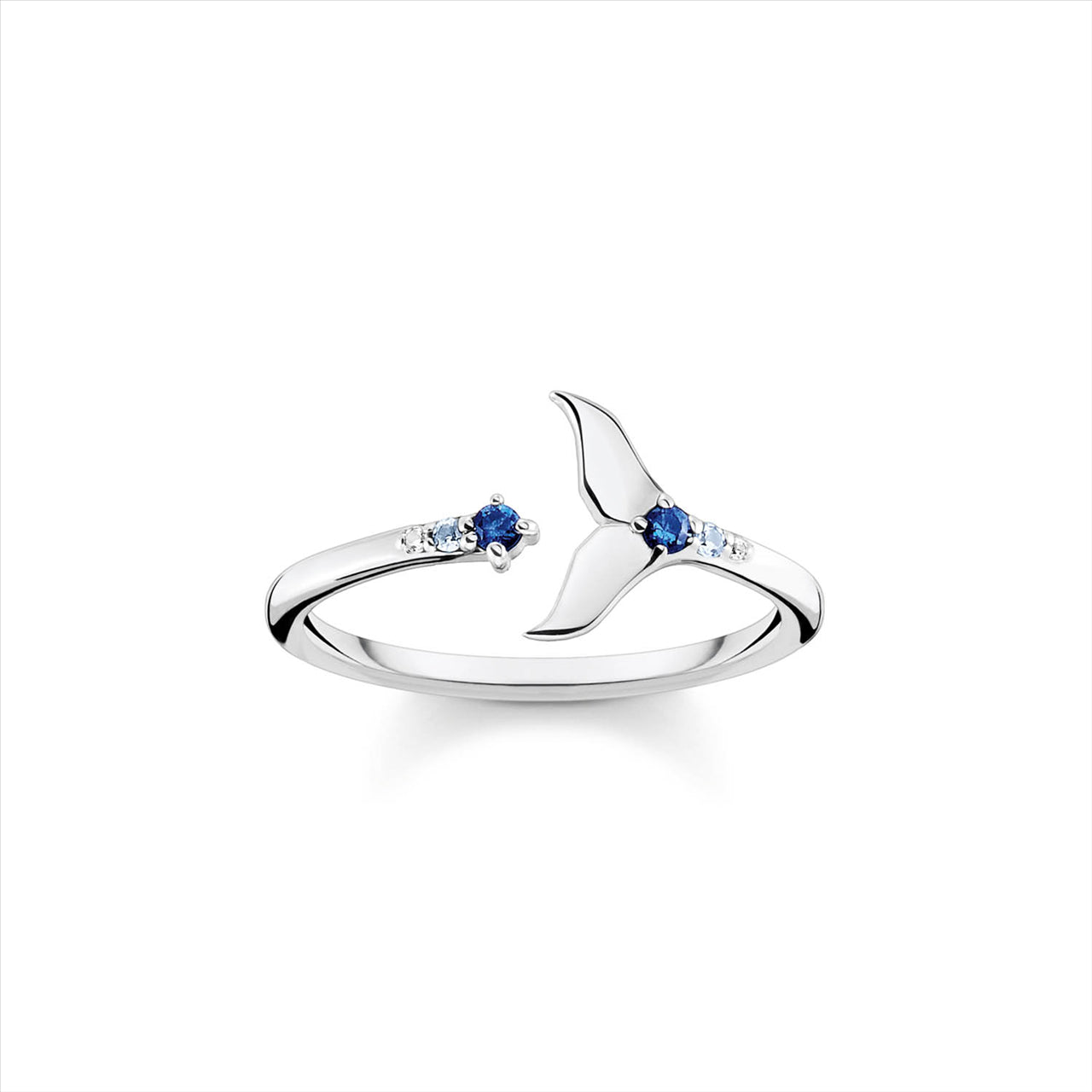 THOMAS SABO Ring tail fin with blue stones