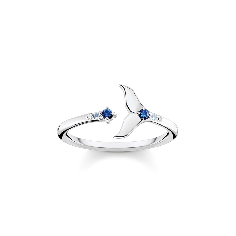 THOMAS SABO Ring tail fin with blue stones