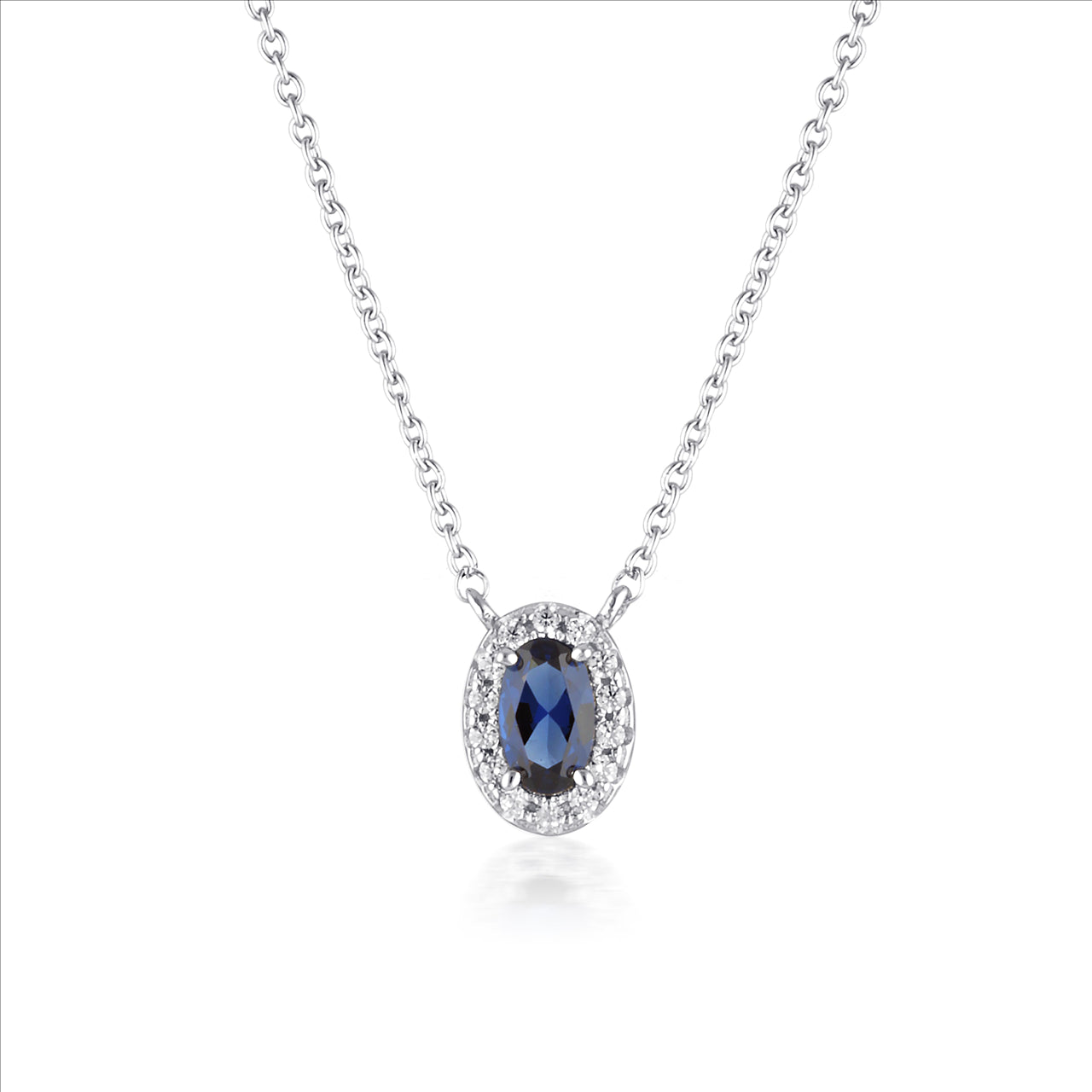 GEORGINI AURORA GLOW PENDANT SILVER/SAPPHIRE