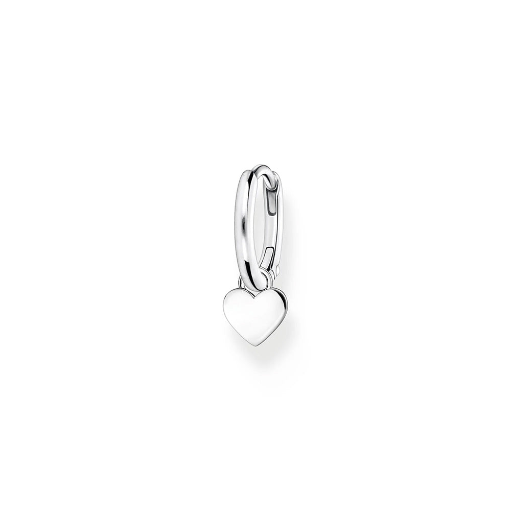 Thomas Sabo Single hoop earring with heart pendant silver