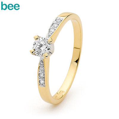 9Ct Yellow Gold 0.30Ct Diamond Ring