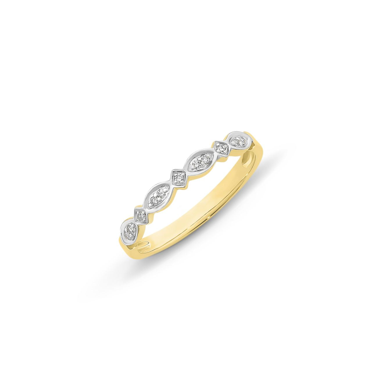 9ct yellow gold diamond band