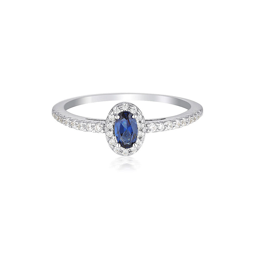 GEORGINI AURORA GLOW RING SILVER/SAPPHIRE