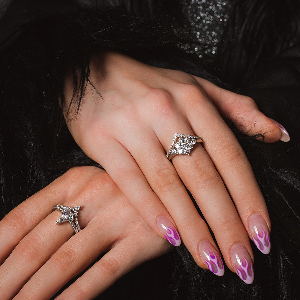 GEORGINI ROCK STAR V SILVER RING