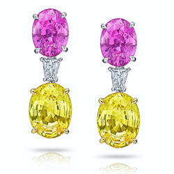 Oval Plat & 18k Yellow Earrings