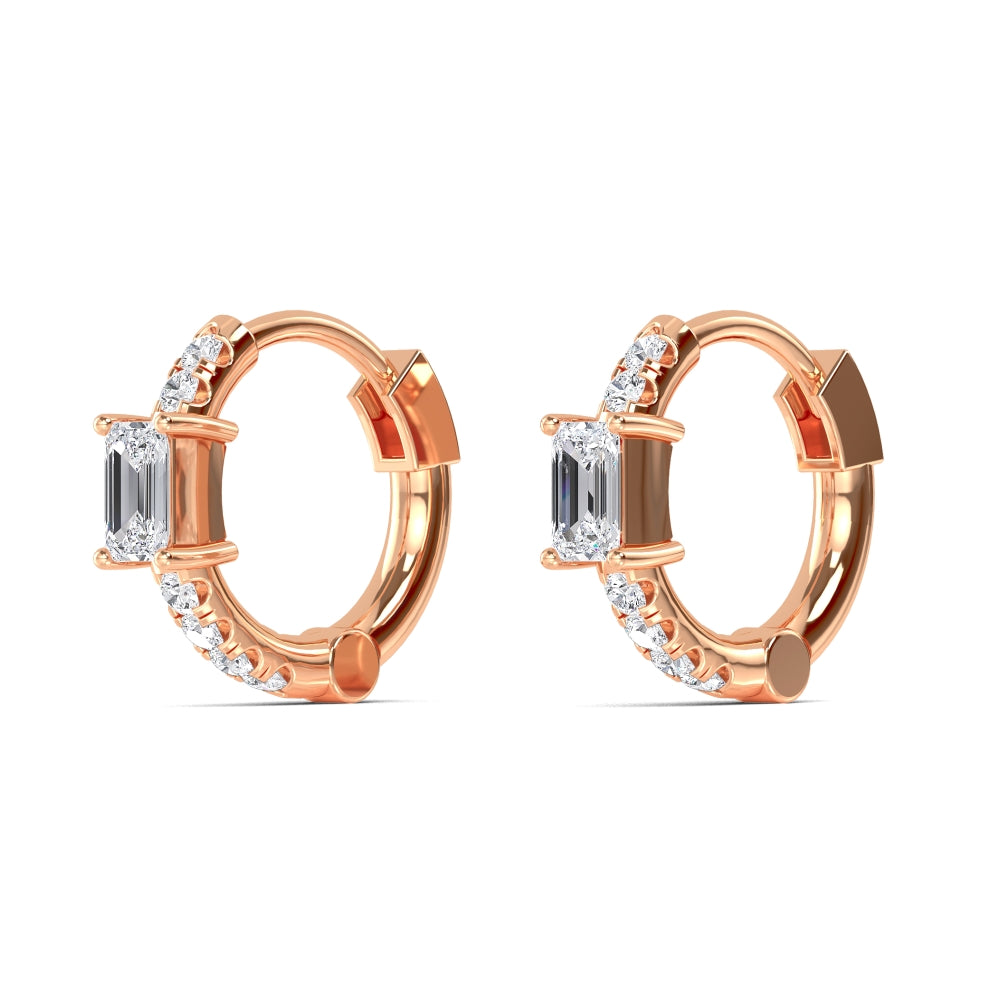 Lab Grown Diamond Hoops Earrings 0.58 ctw E32351-0.50CT