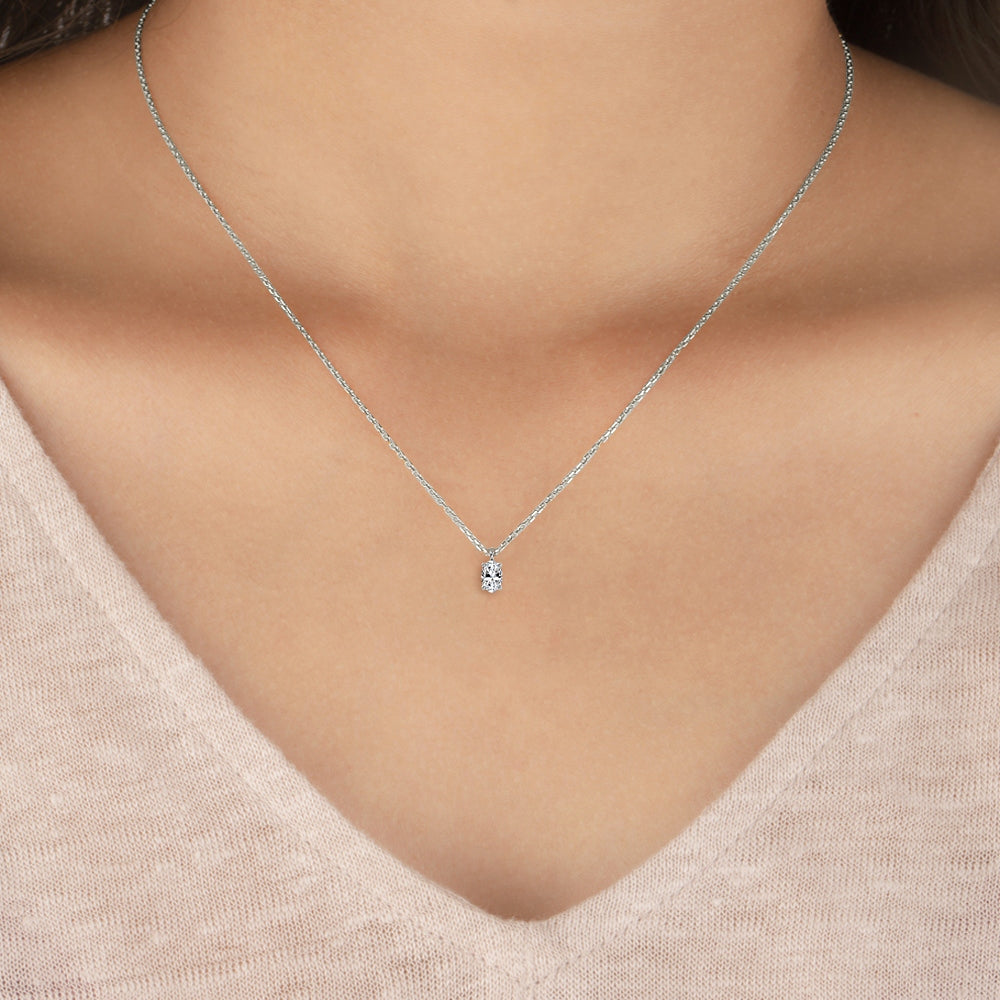 Lab Grown Diamond Solitaire Pendant0.75 ctw P31605OV-0.75CT