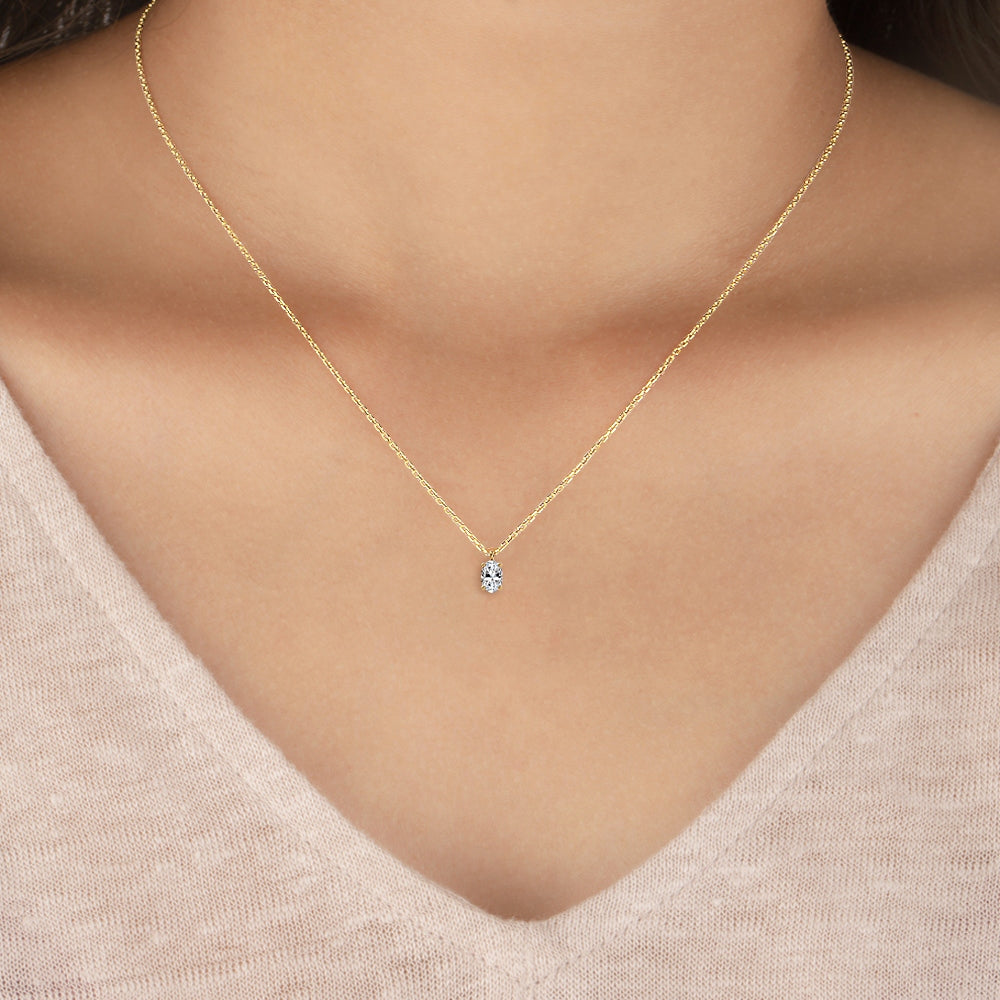 Lab Grown Diamond Solitaire Pendant0.25 ctw P31605OV-0.25CT