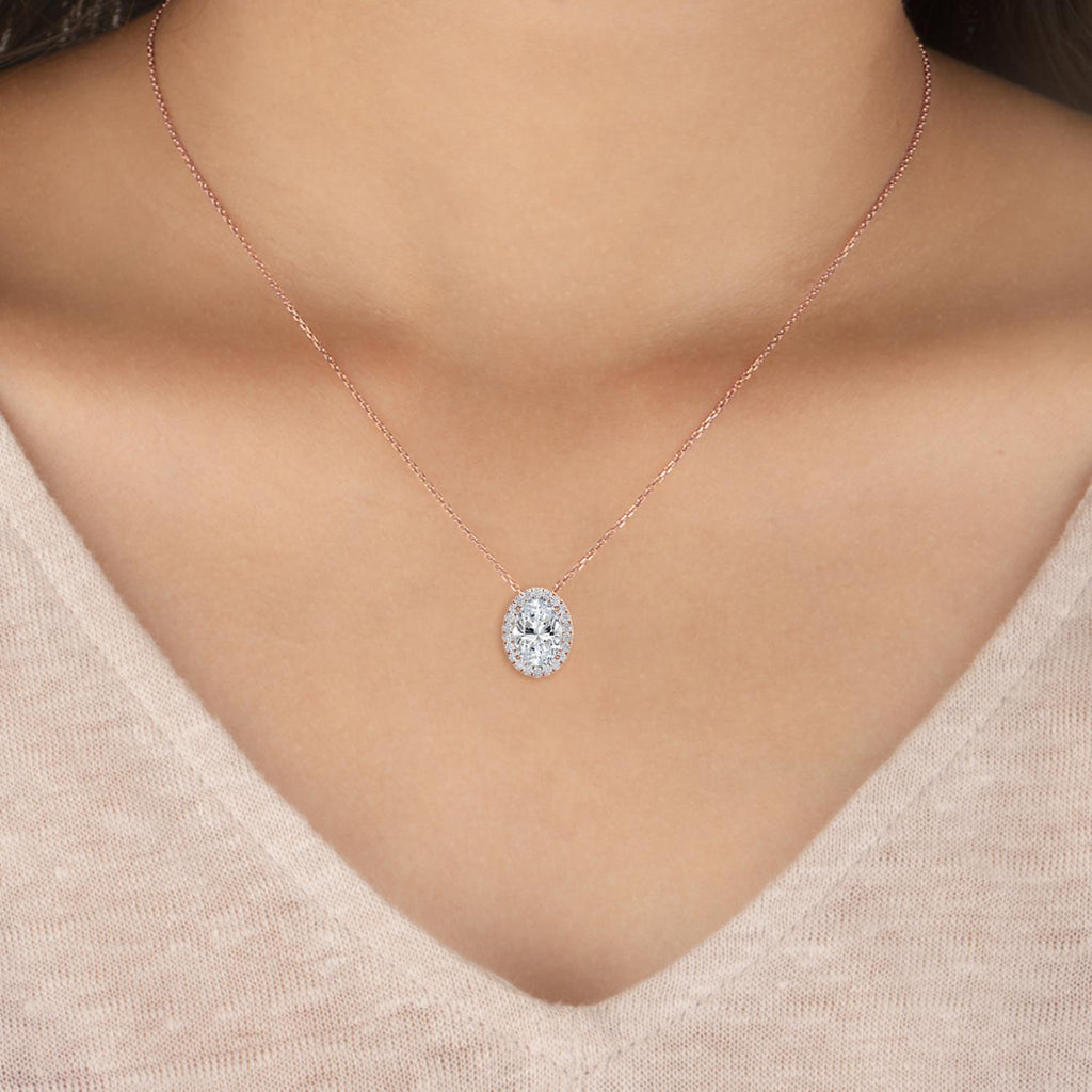 Lab Grown Diamond PENDANT 0.80 ctw P31625OV-0.75CT