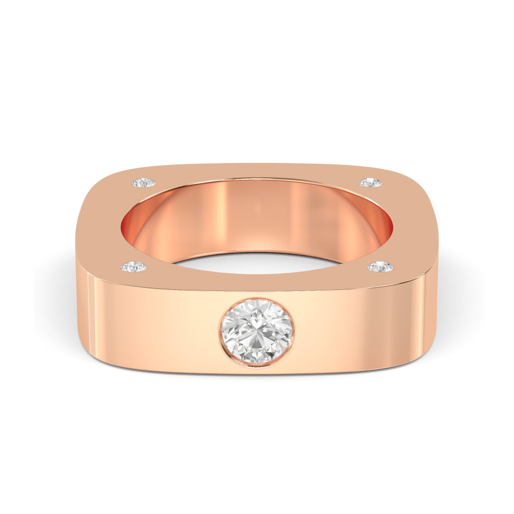Round Cut Lab Grown Diamond Mens Band 0.68 ctw R57378-0.50CT