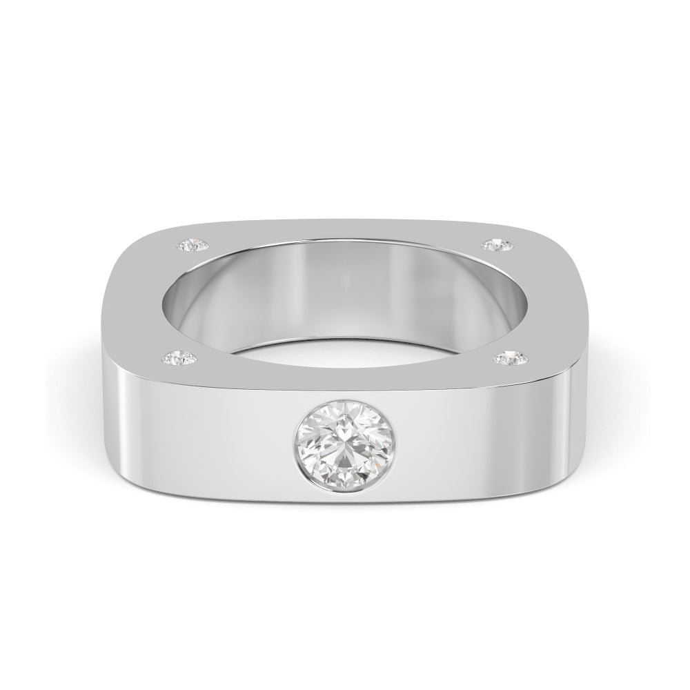 Round Cut Lab Grown Diamond Mens Band 0.68 ctw R57378-0.50CT