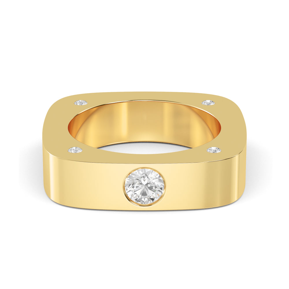 Round Cut Lab Grown Diamond Mens Band 0.68 ctw R57378-0.50CT