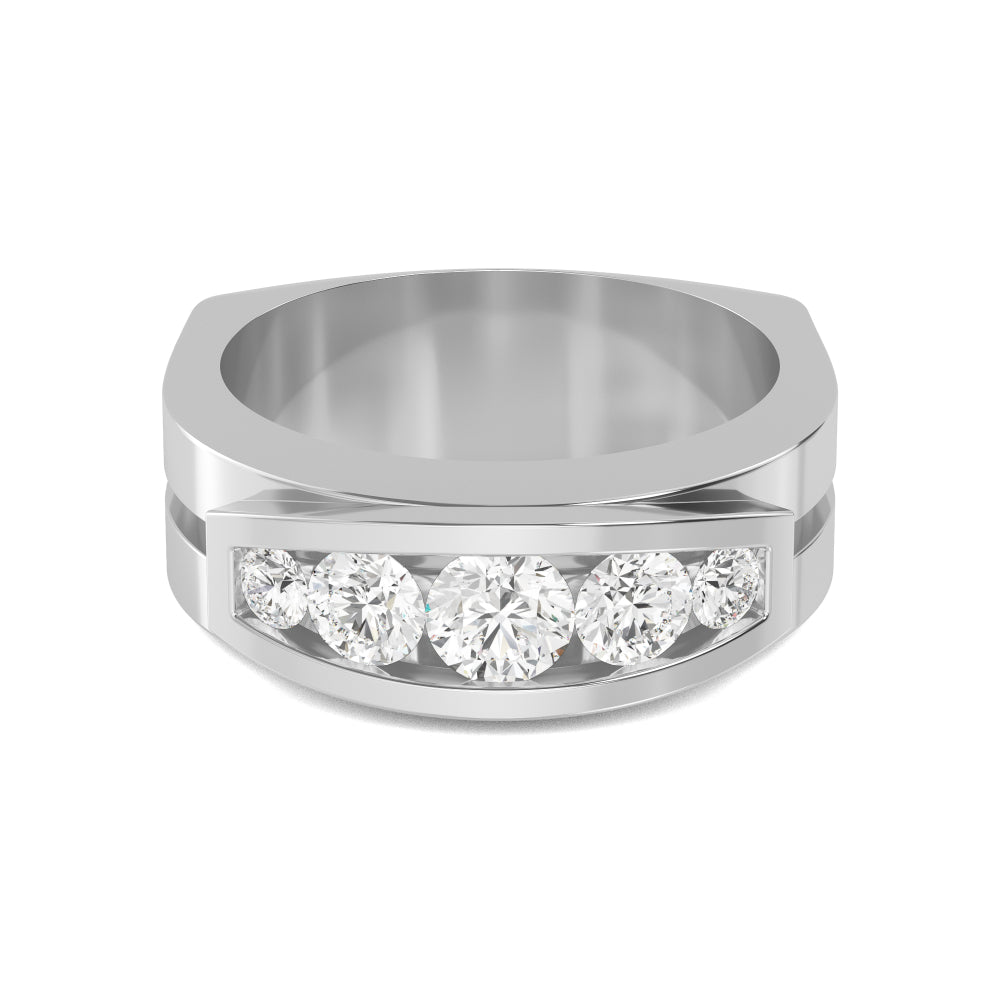 Round Cut Lab Grown Diamond Mens Band 1.43 ctw R57379-1.25CT