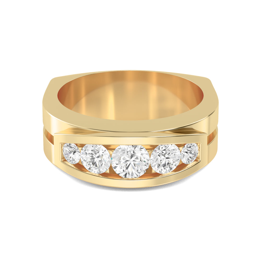 Round Cut Lab Grown Diamond Mens Band 1.43 ctw R57379-1.25CT
