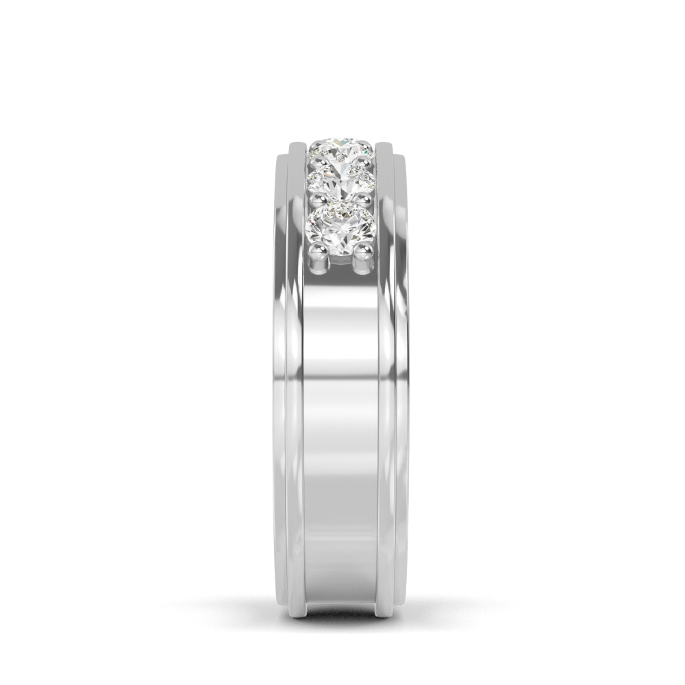 Round Cut Lab Grown Diamond Mens Band 1.09 ctw R57380-1