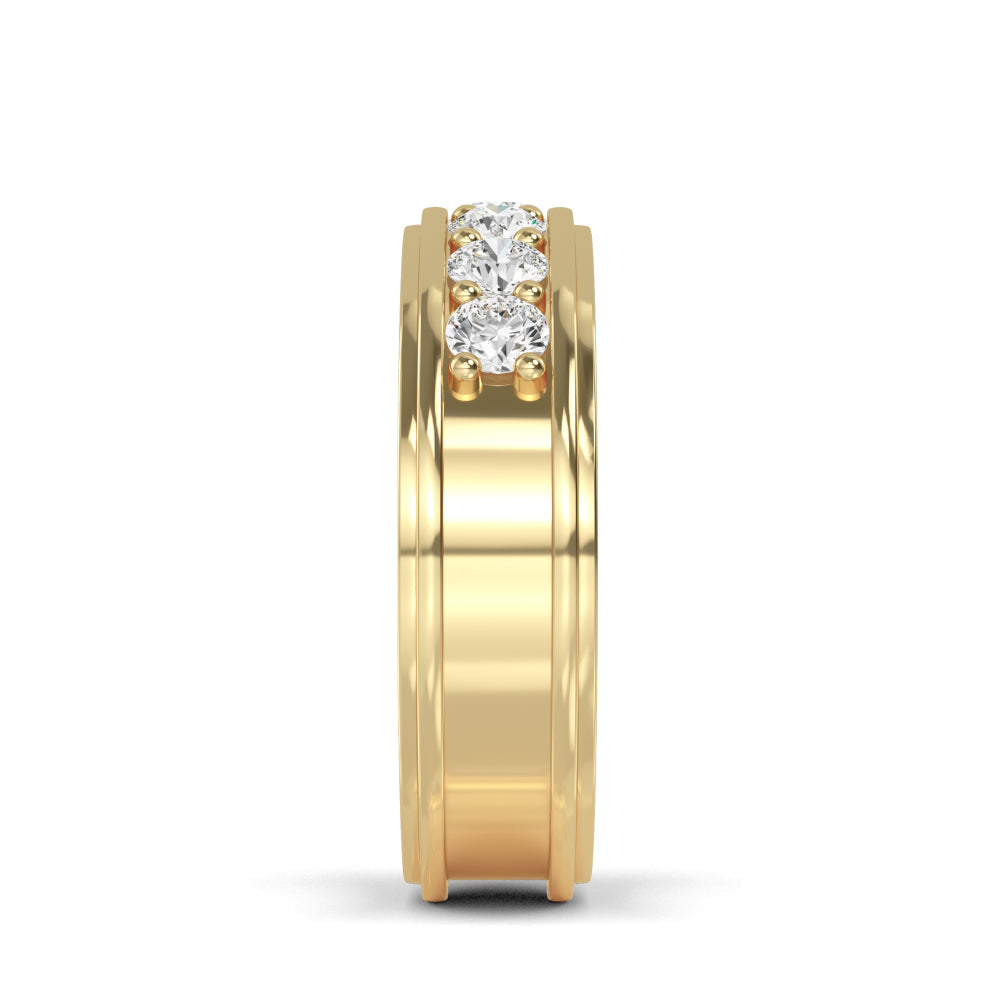 Round Cut Lab Grown Diamond Mens Band 1.09 ctw R57380-1