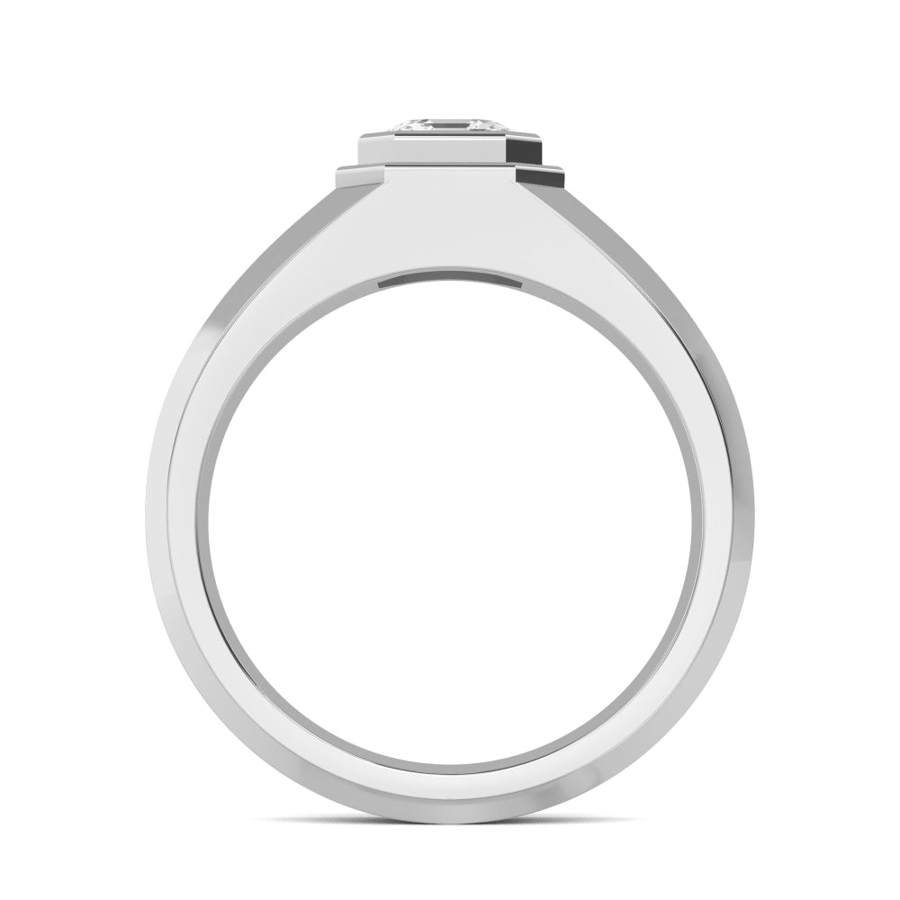 Asscher Cut Lab Grown Diamond Mens Band 1.05 ctw R57381ASS-1