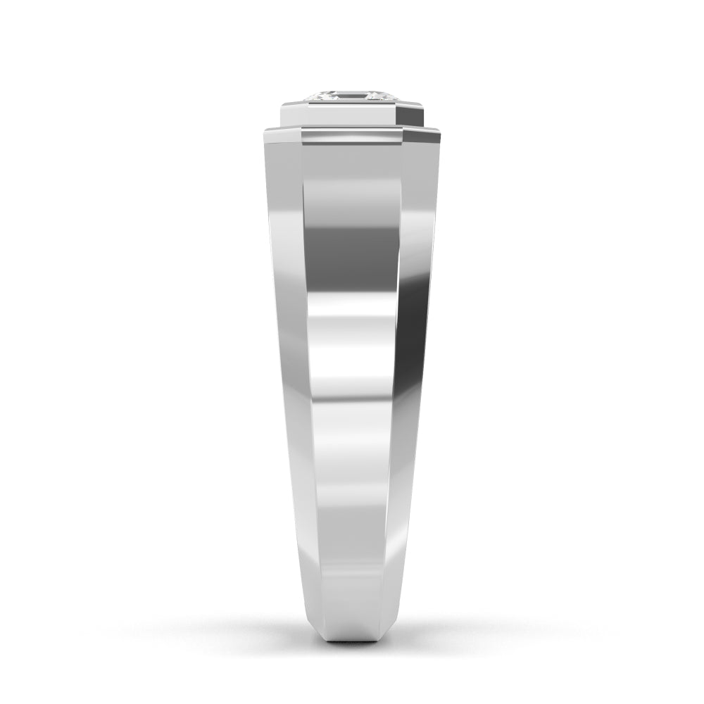Asscher Cut Lab Grown Diamond Mens Band 1.05 ctw R57381ASS-1