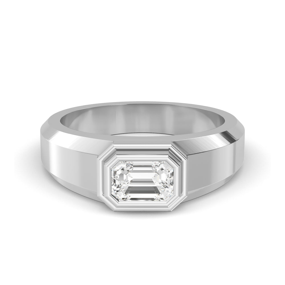 Emerald Cut Lab Grown Diamond Mens Band 1 ctw R57383