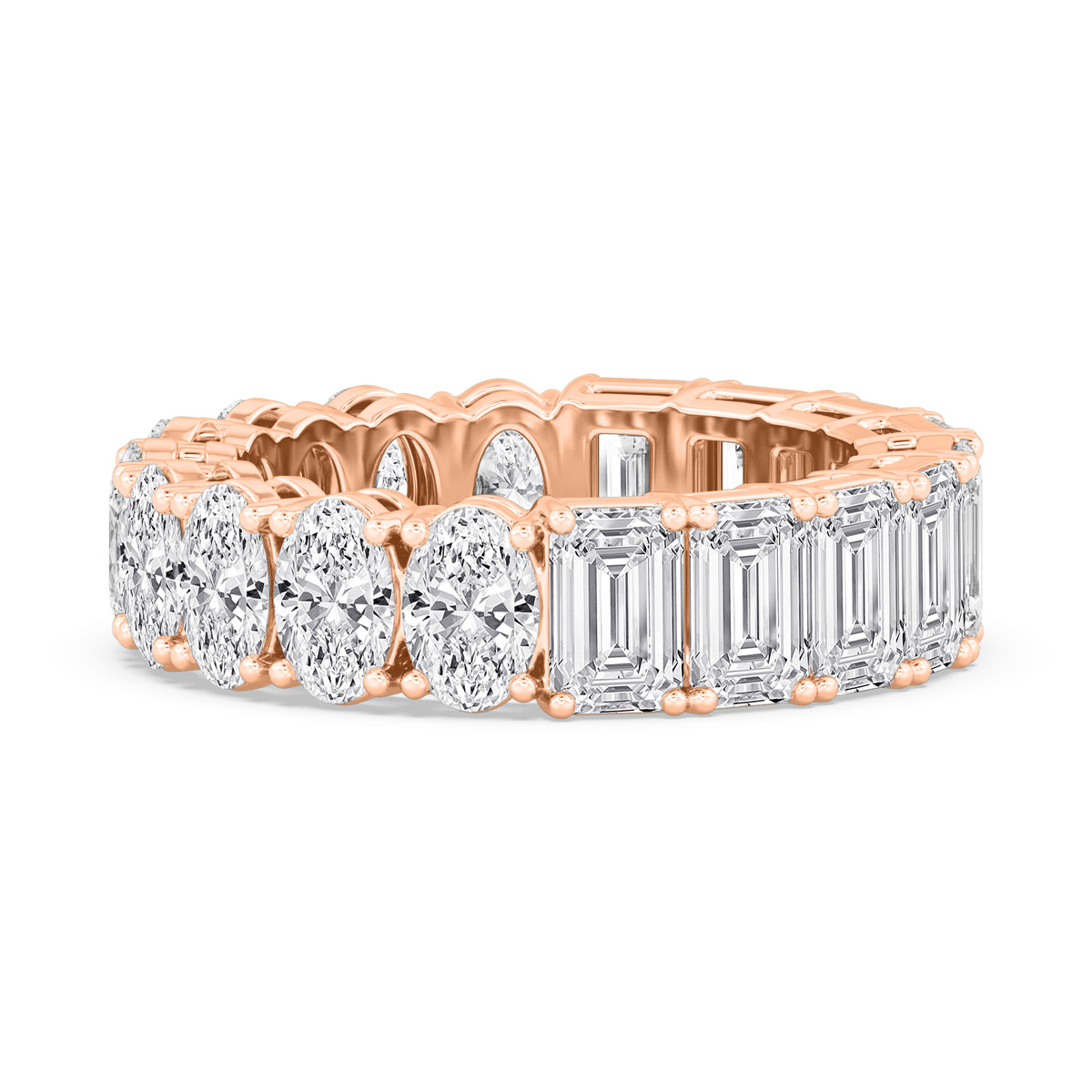 Lab Grown Diamond WEDDING BANDS 7.65 ctw R60841EMOV-7.68CT