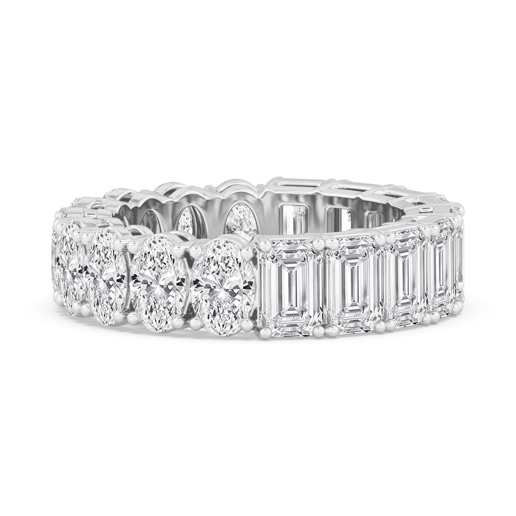 Lab Grown Diamond WEDDING BANDS 7.65 ctw R60841EMOV-7.68CT