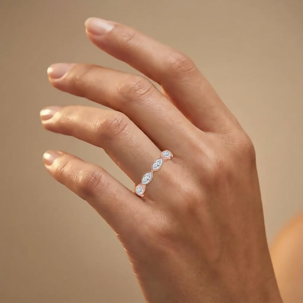 Lab Grown Diamond WEDDING RINGS 2.41 ctw R62523SMQ-0.25PT