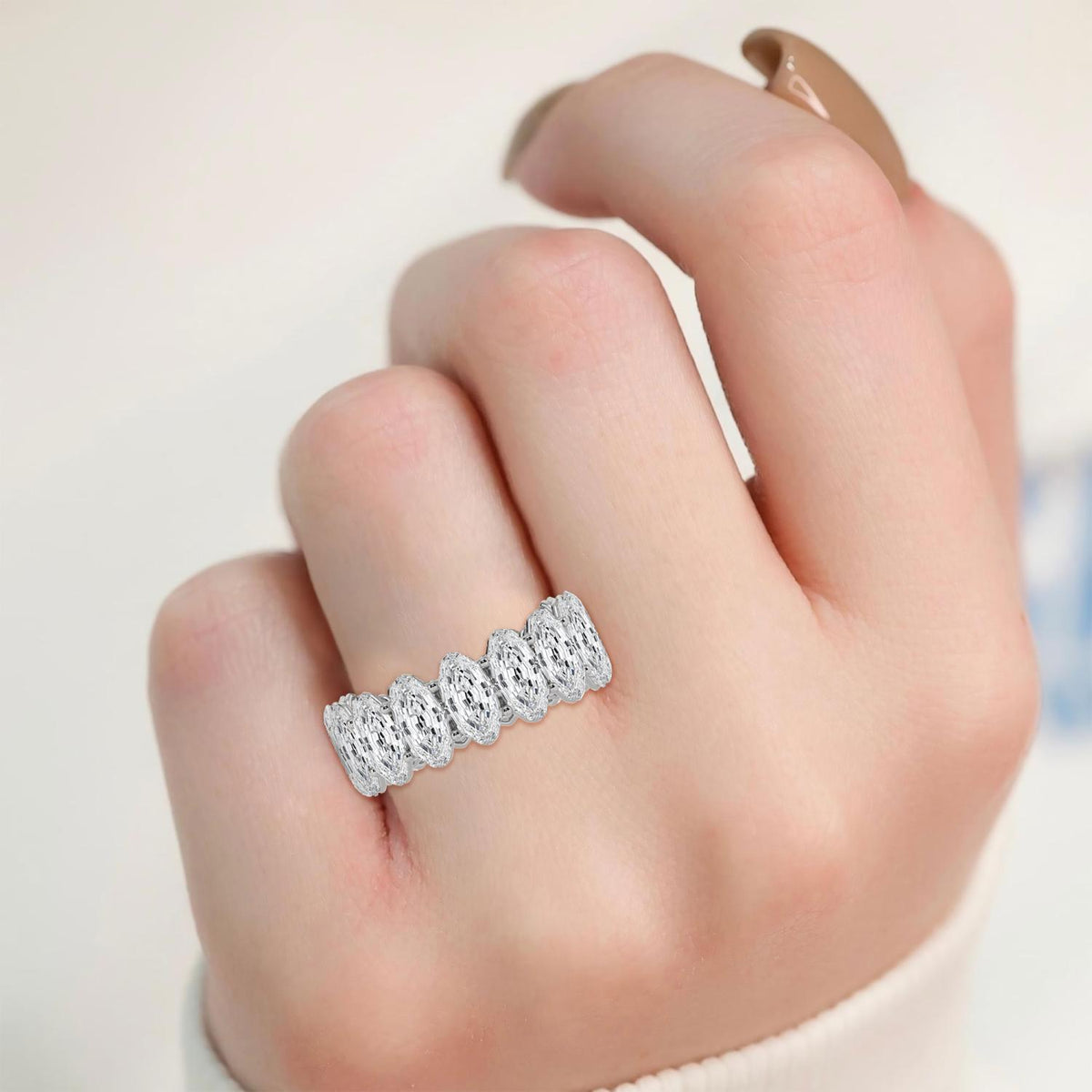 Lab Grown Diamond WEDDING RINGS 11.11 ctw R62535LSOV-0.70PT