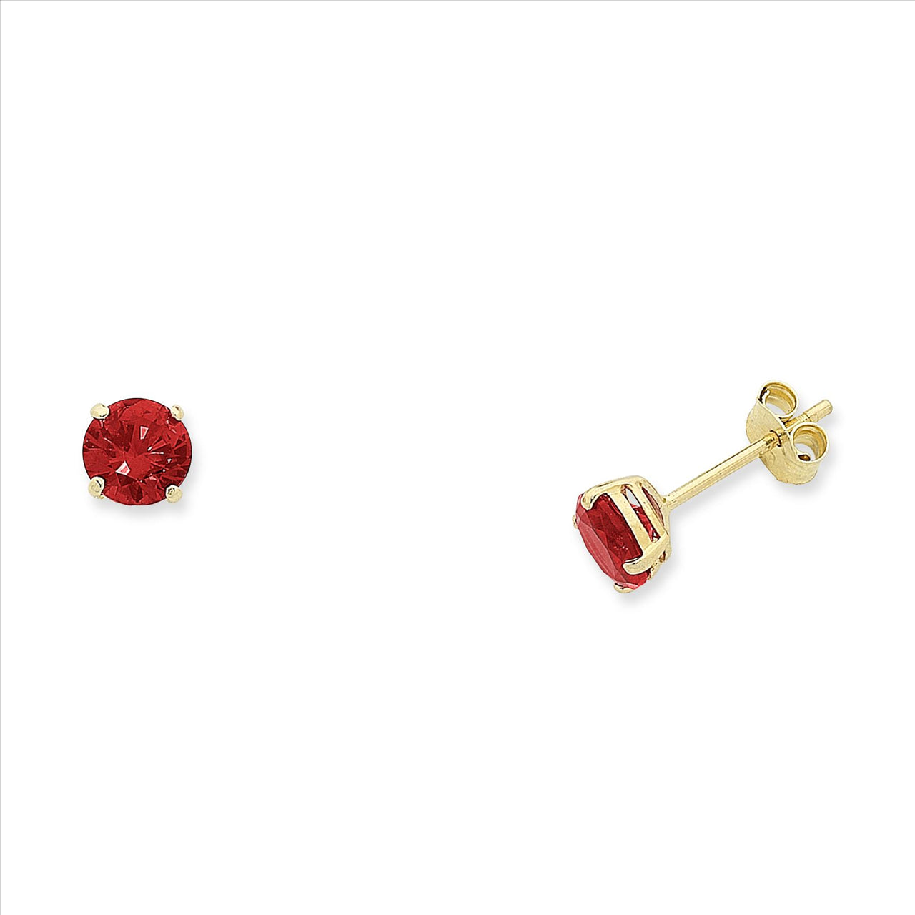 Ruby Natural 9Ct Yellow Gold Studs