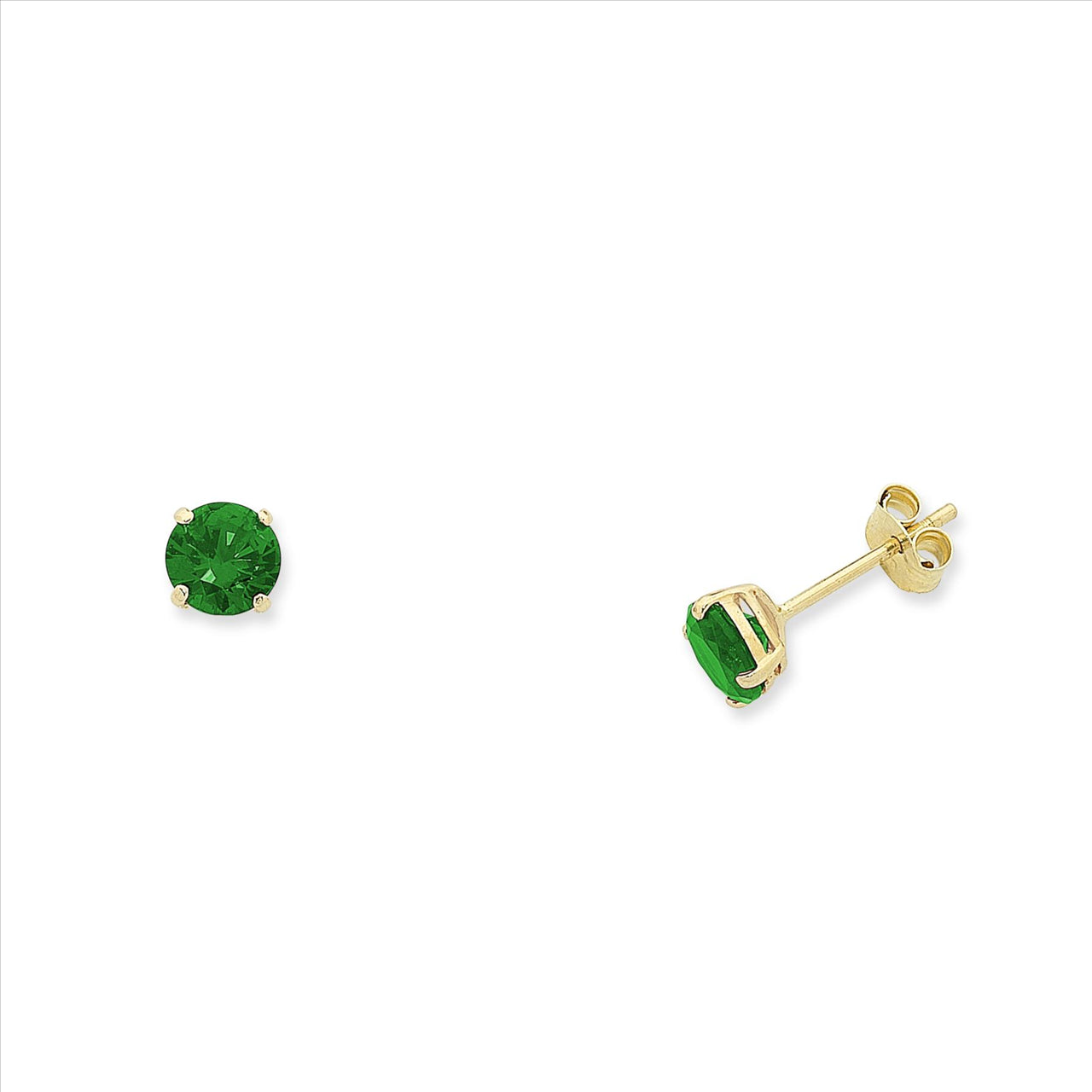 Emerald Natural 9Ct Yellow Gold Studs