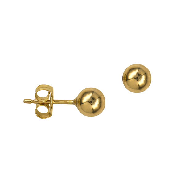 9k Yellow Gold 5mm Heavy Ball Stud Earrings