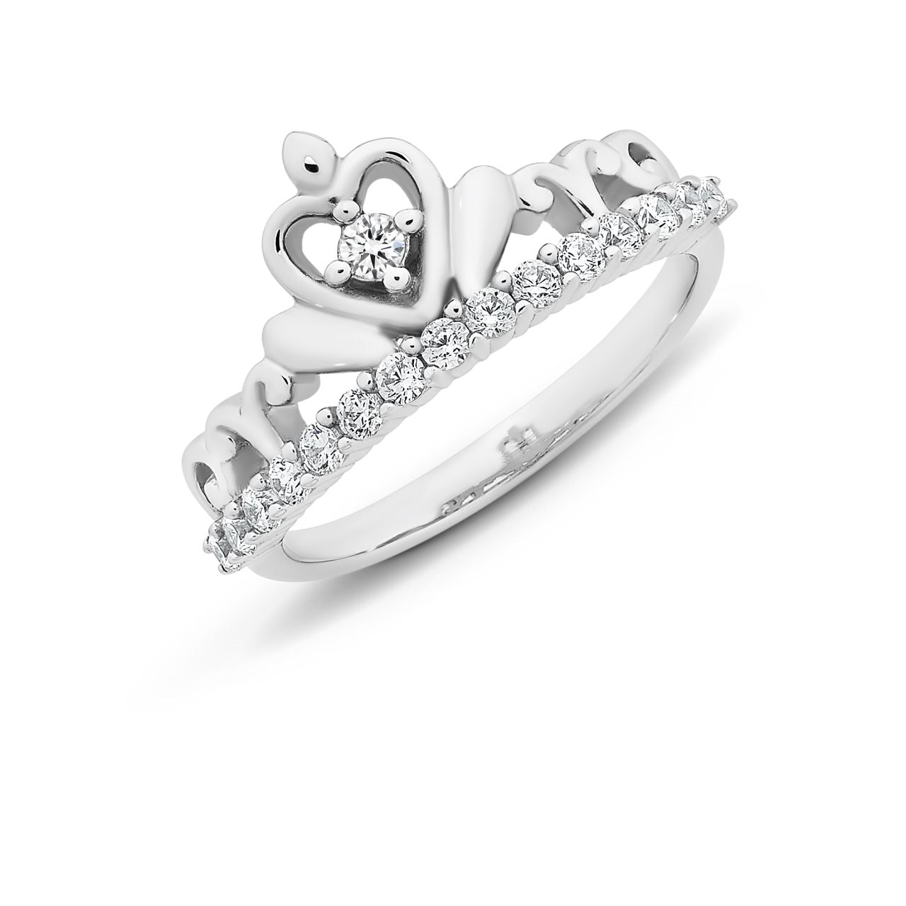 Tiara Ring Cubic Zirconia In Sterling Silver