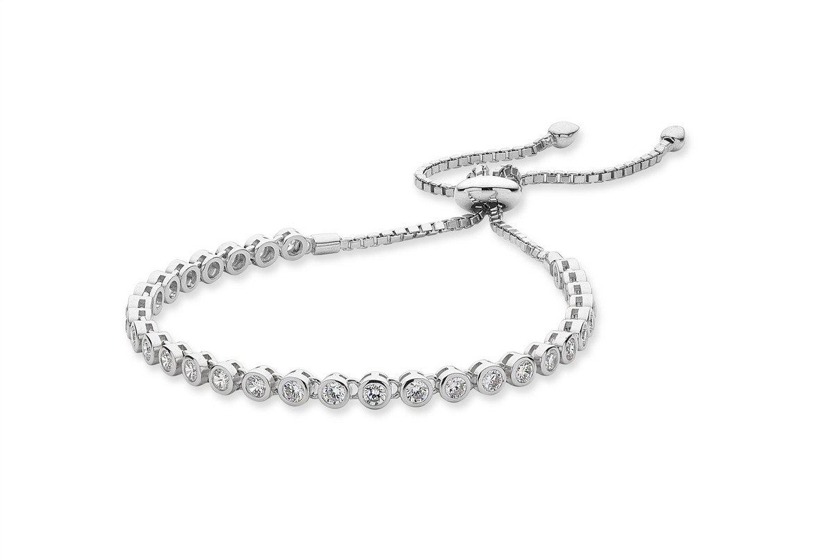 Tennis Friendshsip Bracelet Sterling Silver Cubic Zirconia