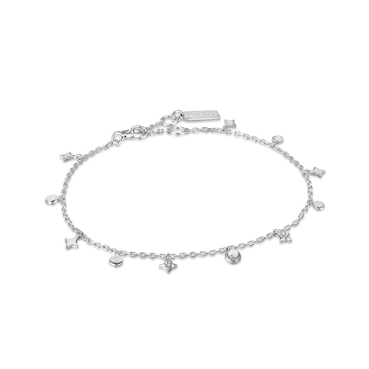 Silver Star Mother of Pearl Drop Anklet - Ania Haie