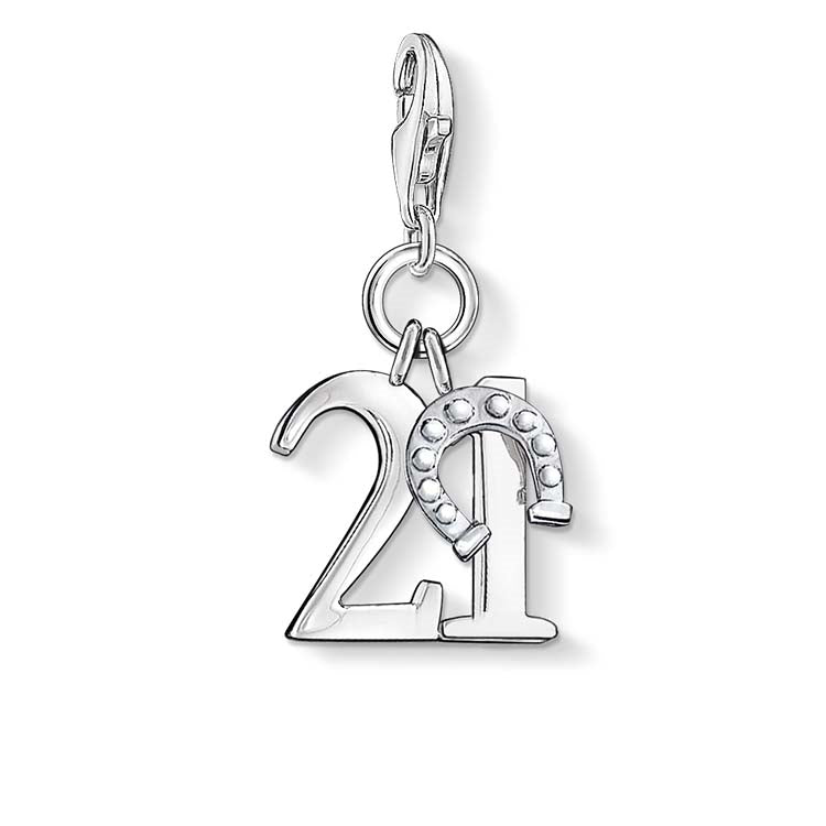 Thomas Sabo "Lucky Number 21" Charm Sterling Silver