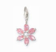 Thomas Sabo Pink Crystal Flower Charm
