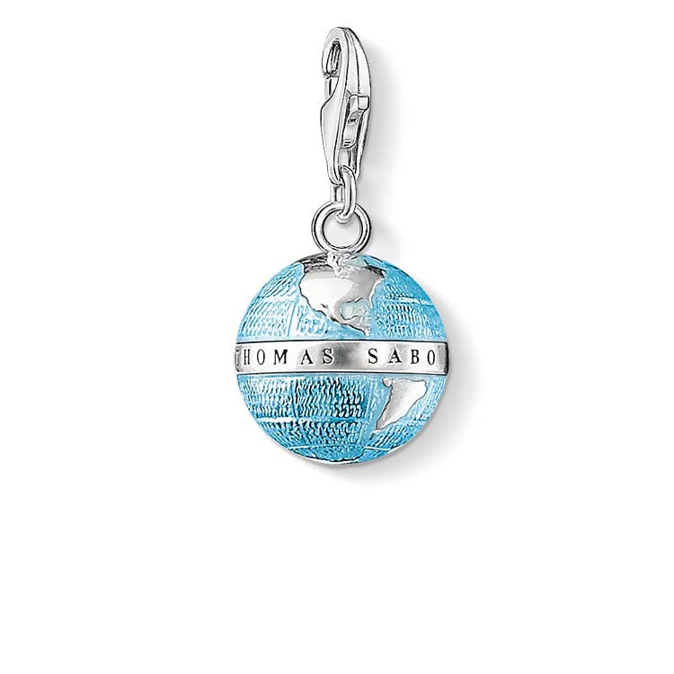 Thomas Sabo "Globe" Charm Sterling Silver Blue Enamel